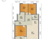 3室2廳2陽臺(tái) 盛高大城二期戶型圖