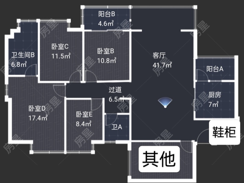 4室2廳2陽臺 清水佳湖雅居戶型圖
