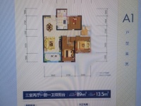 3室2廳2陽臺 紅星天鉑戶型圖