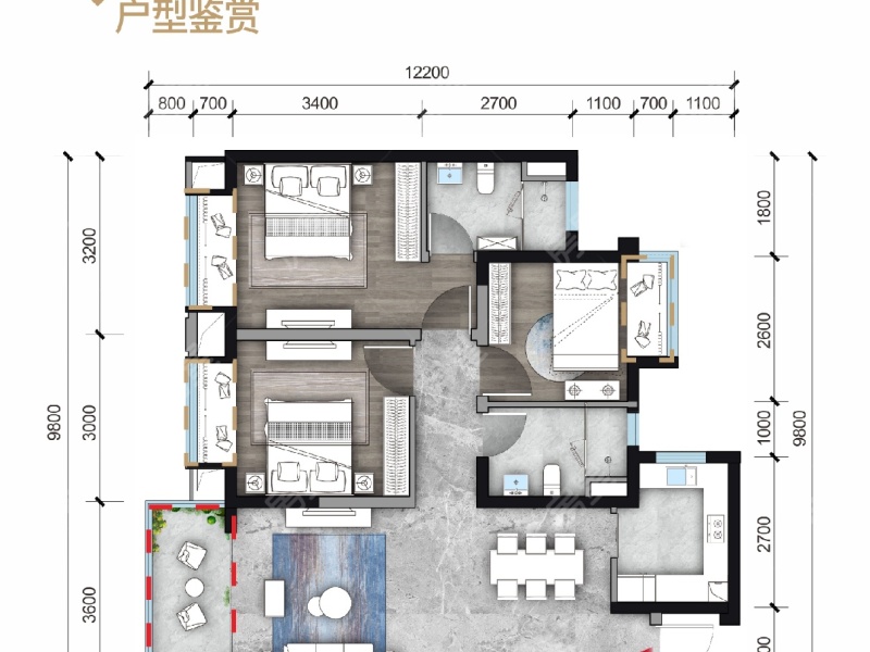 雅居乐新希望锦麟峯荟一期户型图