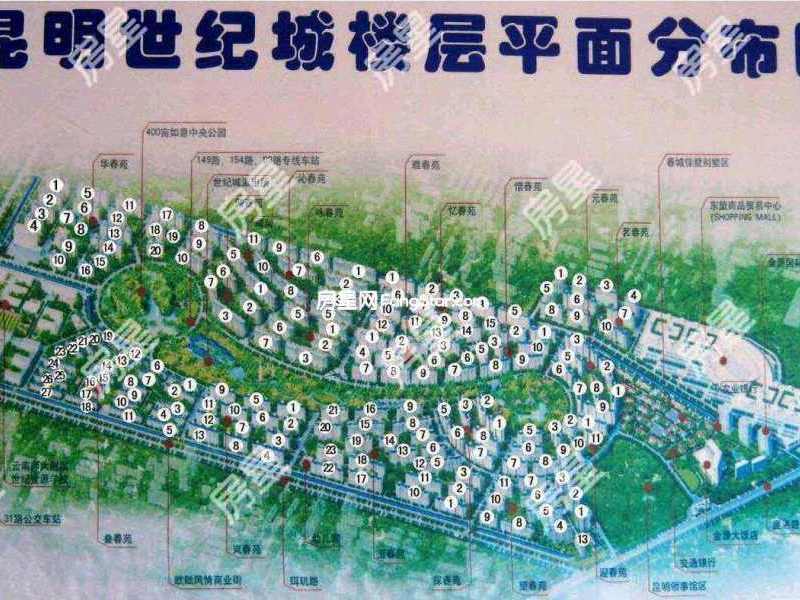 世纪城玉春苑小区平面图