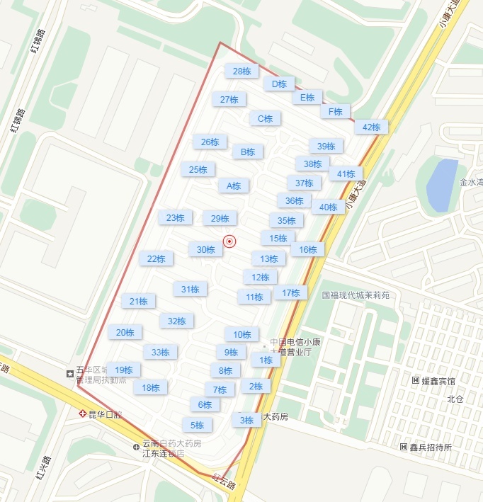 1室1廳1陽臺 華龍人家小區(qū)平面圖