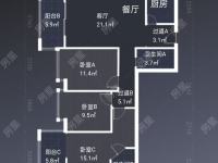 3室2廳3陽(yáng)臺(tái) 潤(rùn)城第三大道戶型圖