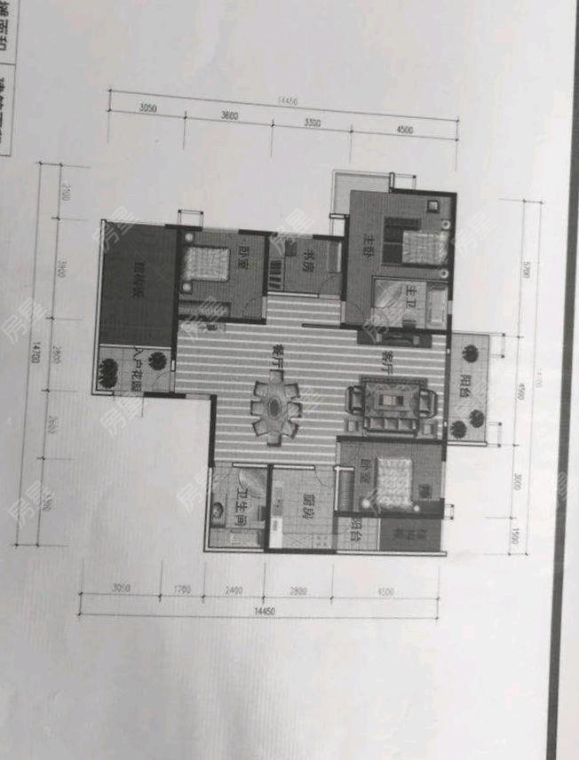 4室2廳2陽臺 未名城A3戶型圖