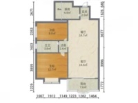 2室2廳2陽(yáng)臺(tái) 德緣小區(qū)南區(qū)戶型圖