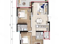 2室2廳1陽臺 萬輝星城戶型圖