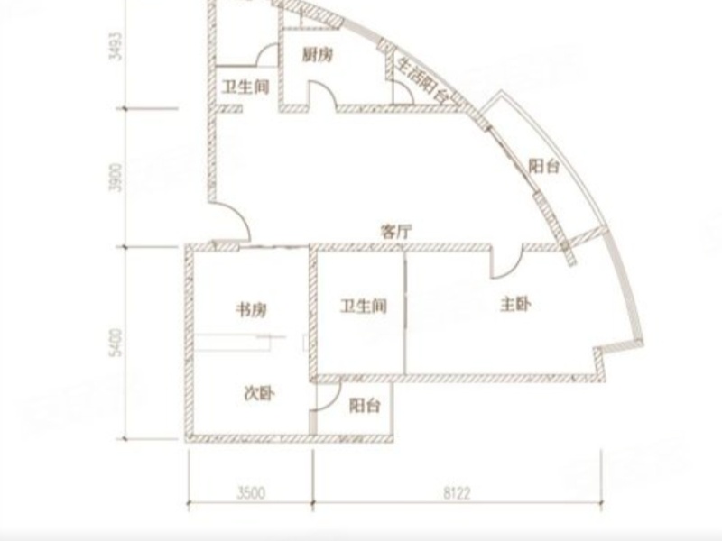 3室2廳1陽臺 江東永和府戶型圖