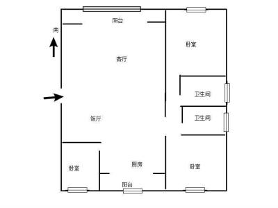 3室2廳1陽(yáng)臺(tái) 新迎苑