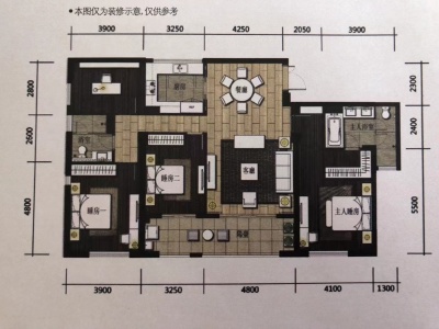 4室2廳2陽(yáng)臺(tái) 七彩俊園