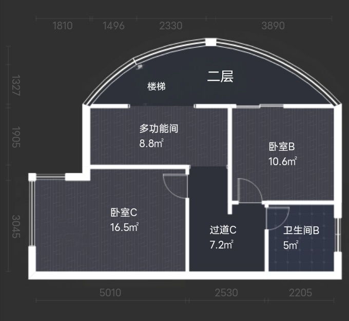 1室2廳2陽臺(tái) 理想紅樹灣公寓戶型圖