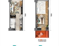 1室1廳 龍湖聽(tīng)藍(lán)半島公寓戶(hù)型圖