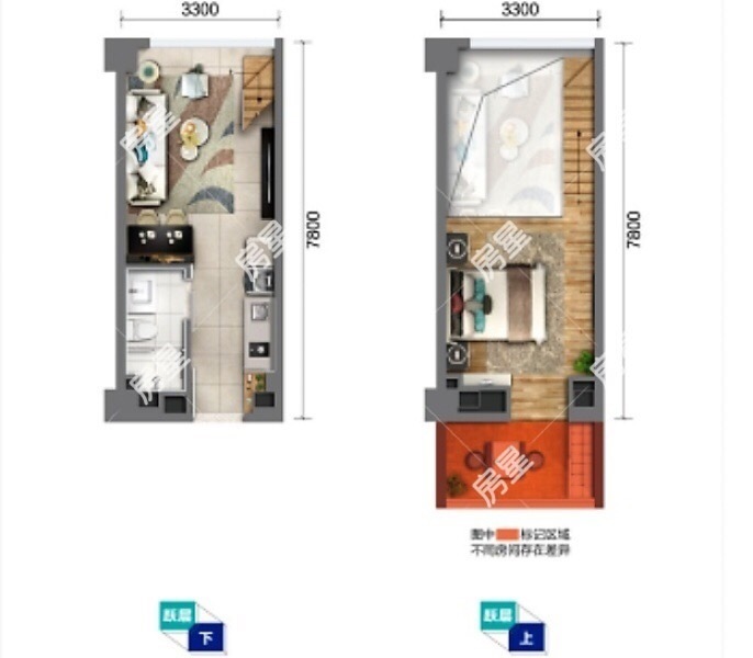 1室1廳 龍湖聽(tīng)藍(lán)半島公寓戶(hù)型圖