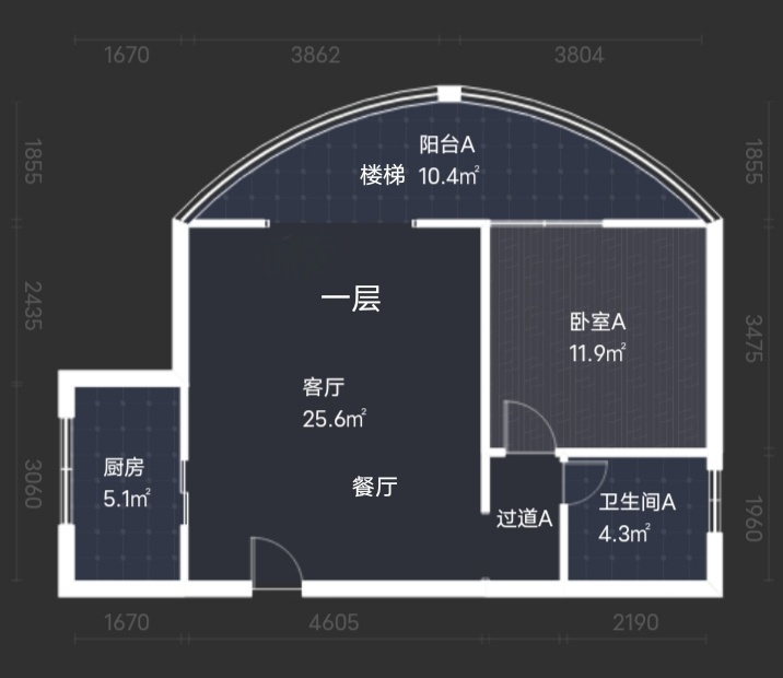 1室2廳2陽臺(tái) 理想紅樹灣公寓戶型圖