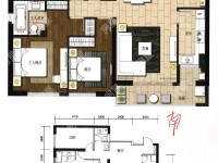 3室2廳1陽臺 七彩俊園戶型圖