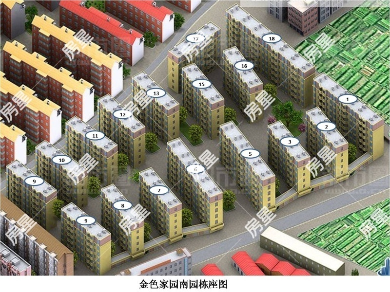 3室2廳2陽臺 金色家園南園小區(qū)平面圖