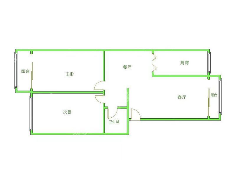 2室2廳1陽臺 萬裕花園戶型圖