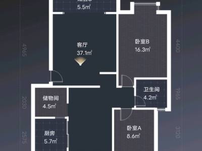 3室2廳2陽臺 滇池衛(wèi)城藍(lán)港