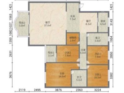 5室2廳3陽臺(tái) 江東鳴翠園西區(qū)