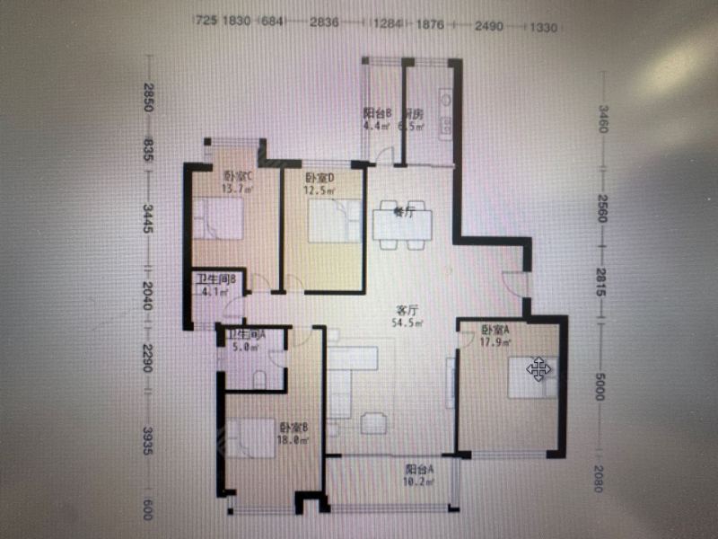 4室2廳2陽臺(tái) 世紀(jì)城華春苑戶型圖