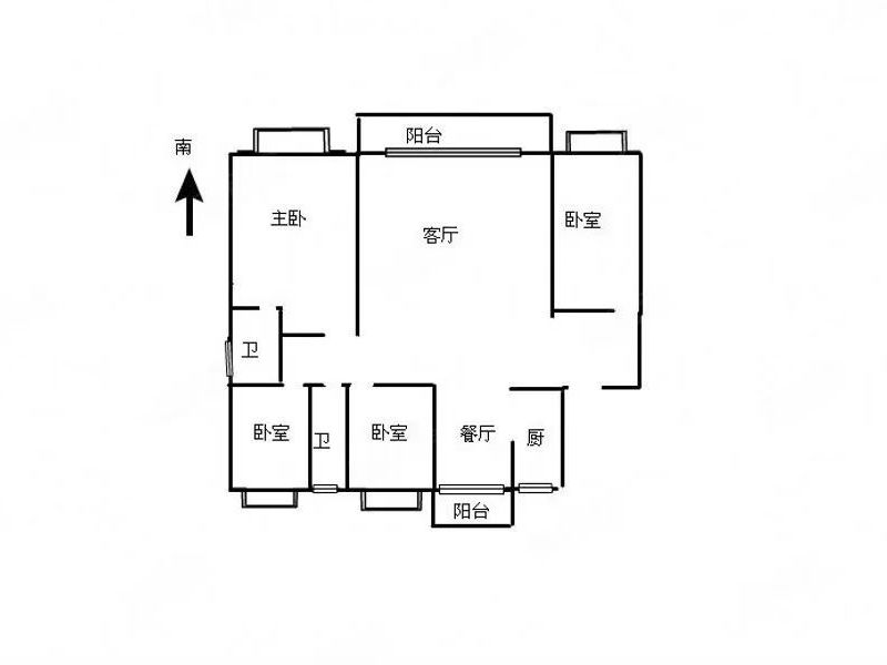 4室2廳2陽(yáng)臺(tái) 碧桂園紫臺(tái)戶型圖