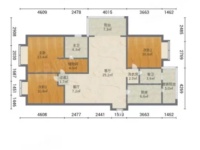 3室2廳2陽臺 金科陽光里戶型圖