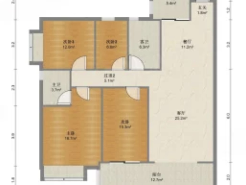 4室2廳2陽臺(tái) 碧桂園北城映象谷雨苑戶型圖