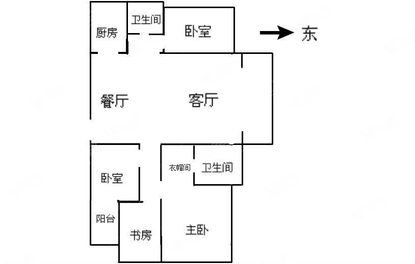 4室2廳1陽(yáng)臺(tái) 假日城市芳華戶型圖