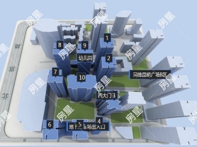 5室2廳1陽(yáng)臺(tái) 同德昆明廣場(chǎng)A區(qū)小區(qū)平面圖