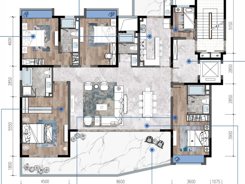 4室2廳2陽臺 華夏四季三期戶型圖