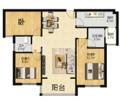 3室2廳2陽臺 保利璽樾樾公館戶型圖