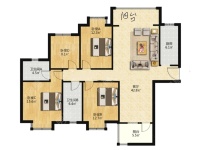 4室2廳2陽(yáng)臺(tái) 龍江雅苑戶型圖