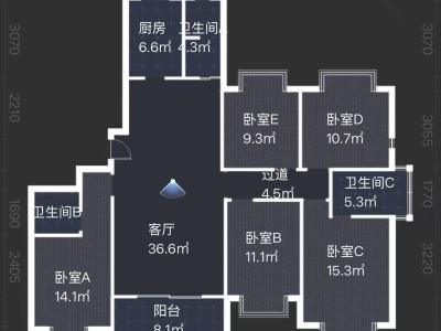 5室2廳1陽臺 潤城五福臨