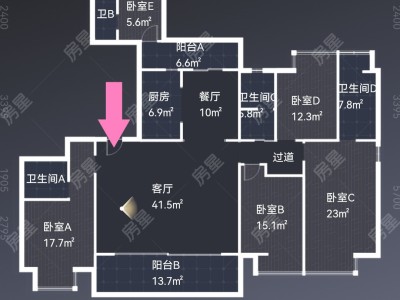5室2廳2陽(yáng)臺(tái) 潤(rùn)城三辰府