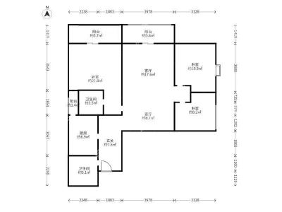 3室2廳2陽臺 融城優(yōu)郡戶型圖