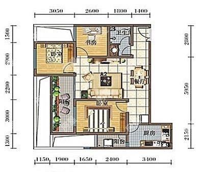 3室1廳1陽臺 興港瓏灣戶型圖