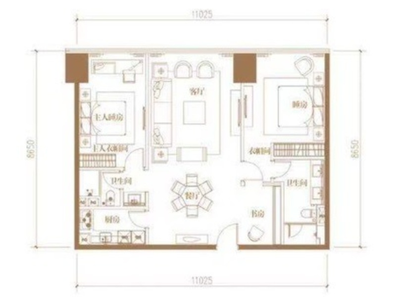 2室2廳 俊發(fā)逸天峰公寓戶型圖