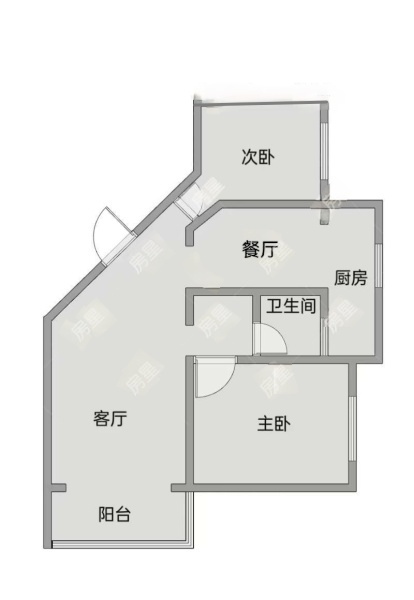2室2廳1陽臺 金星小區(qū)戶型圖