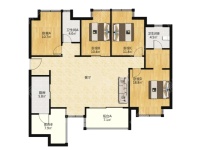 4室2廳2陽(yáng)臺(tái) 金域緹香戶型圖