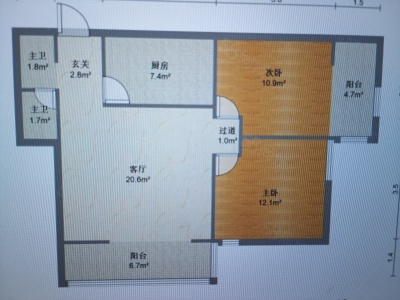 2室1廳 硅谷公寓