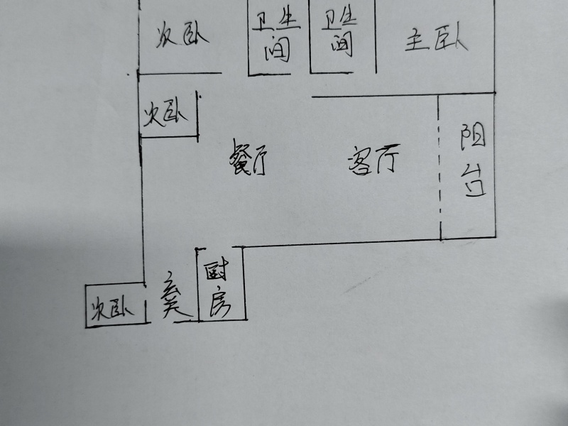 3室2廳2陽臺 假日城市戶型圖