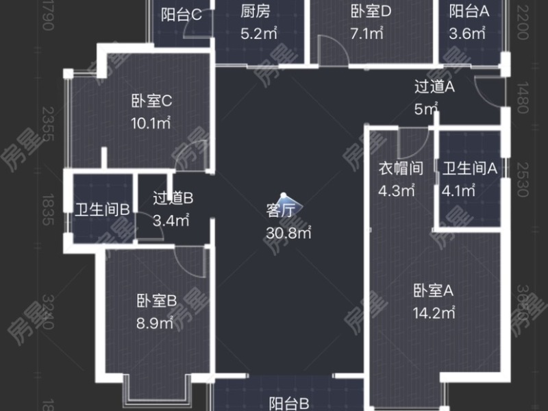 4室2廳 筑友雙河灣璟樾戶型圖