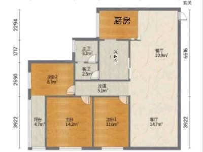 3室2廳1陽臺 春城慧谷B區(qū)