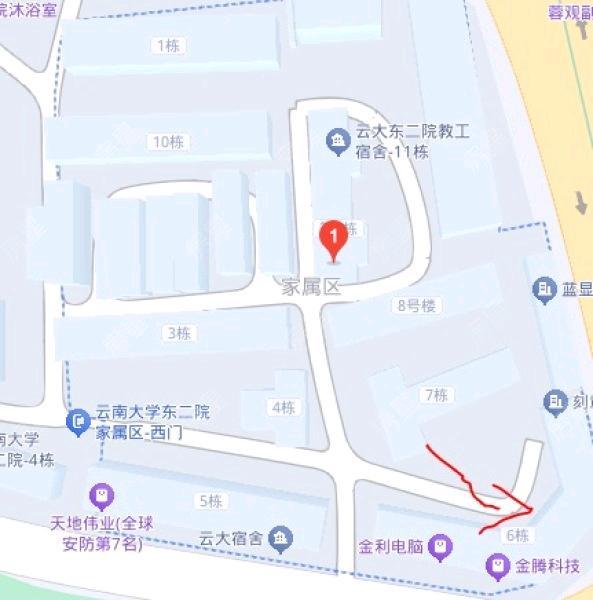 1室1廳 云大東二院家屬區(qū)小區(qū)平面圖