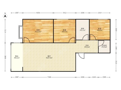 3室2廳1陽臺 金呈北泰花園