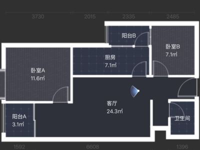 2室2廳 恒大翡翠華庭