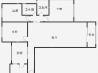 3室2廳1陽臺(tái) 第一國際戶型圖