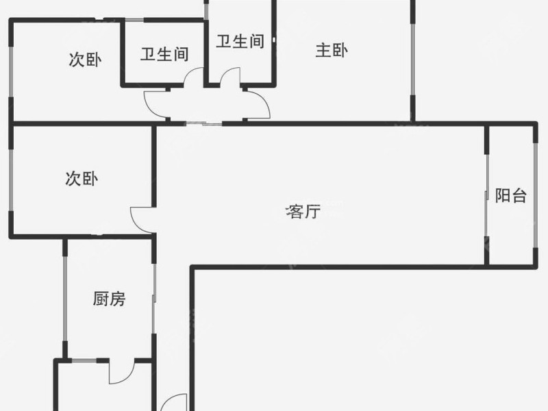 3室2廳1陽臺(tái) 第一國際戶型圖