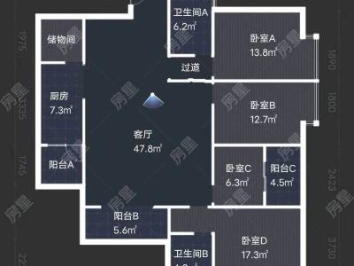 4室2廳1陽(yáng)臺(tái) 潤(rùn)城四區(qū)