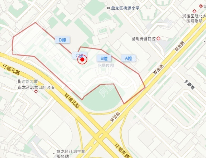 1室1廳1陽臺 水晶俊園小區(qū)平面圖