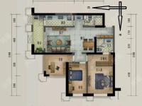 3室2廳1陽(yáng)臺(tái) 濱江俊園香儂組團(tuán)戶型圖